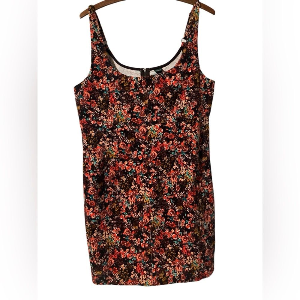 Wild Fable Corduroy Dress Size XL Ditsy Floral Mini Cute Fall
